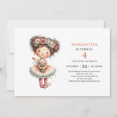 Fille de Fée Mignonne 9e Anniversaire Invitations (Devant)