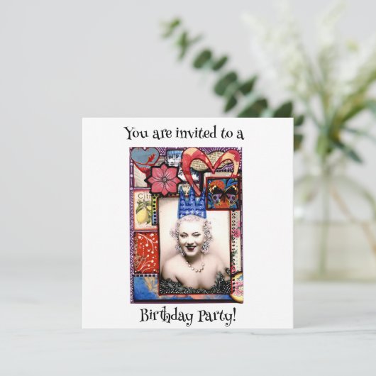 Fille de fête Invitation fête d'anniversaire (Debout devant)