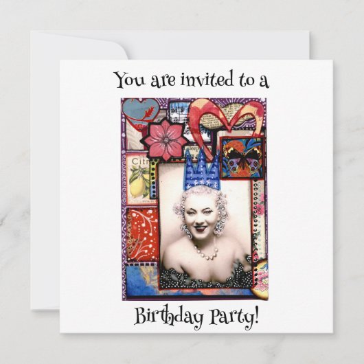 Fille de fête Invitation fête d'anniversaire (Devant)