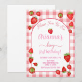 Fille de fraise baies 1er invitation de premier an (Devant / Derrière)