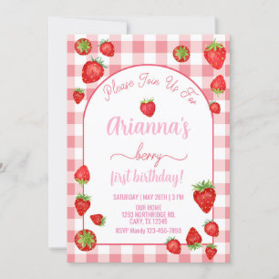 Fille de fraise baies 1er invitation de premier an