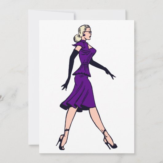 Fille de Glamour Vintage, Invitation de Secrétaire (Devant)