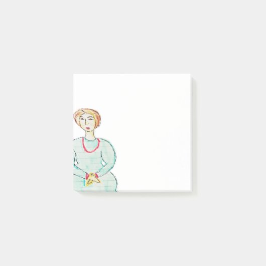 Fille de journal avec les notes de post-it rouges (Devant)