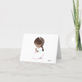 Fille de la peau foncée Sainte Communion Merci Car