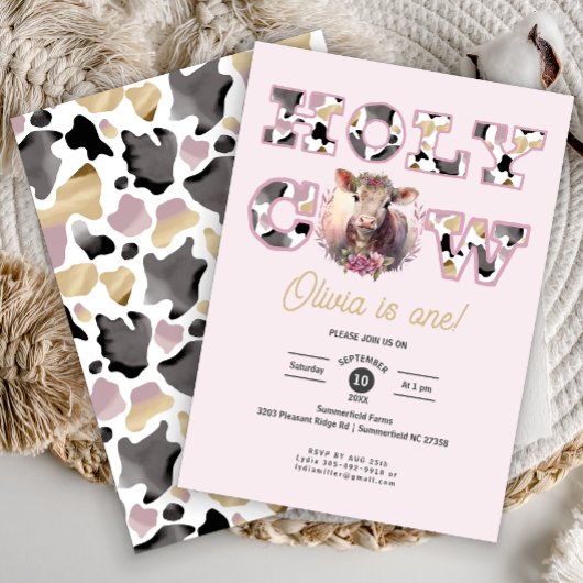 Fille de la Vache Saint Invitation d'anniversaire
