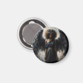 Fille de l'ange noir avec des ailes sombres Magnet (Recto/Verso)