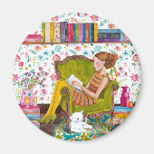 Fille de lecture | Magnet (Devant)
