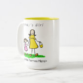 Fille de maman - Brunette Mère & Fille Mug (Devant gauche)