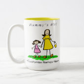 Fille de maman - Brunette Mère & Fille Mug (Gauche)