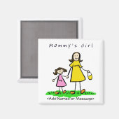 Fille de maman - Mère & Fille Brunette Magnet (Recto/Verso)