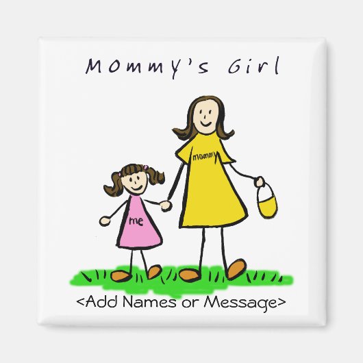 Fille de maman - Mère & Fille Brunette Magnet (Devant)