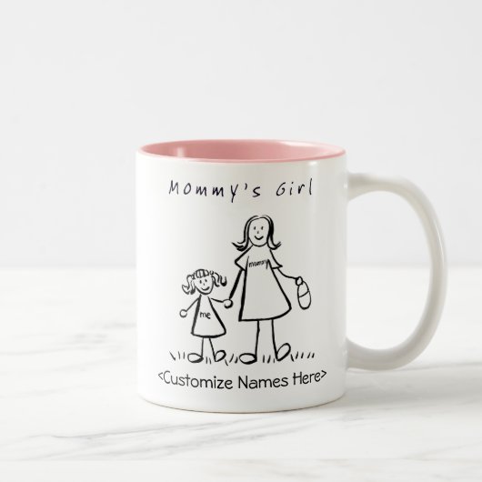 Fille de maman - Mère & Fille Mug personnalisé (Droit)