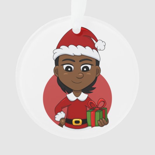 Fille de Noël afro-américaine aux cheveux courts (devant)