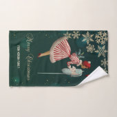 Fille de Noël Vintage, Snowflakes (Serviette à main)