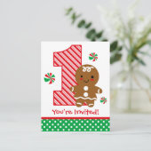 Fille de pain d'épices 1er anniversaire Invitation (Debout devant)