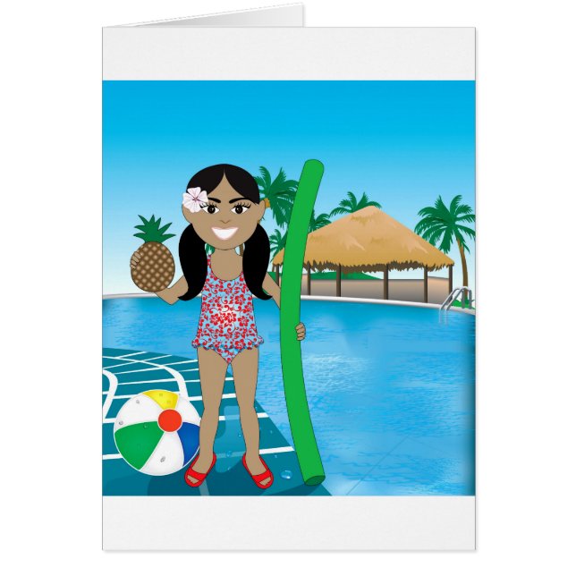 Fille de Piscine Hawaïenne (Devant)