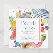 Fille de plage Invitation de Baby Shower Tropicale (Devant)