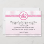 Fille de point de polka de rose de princesse carte (Devant)