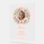 Fille de première communion Photo & Couronne flora (Angle)