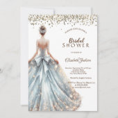 Fille de robe scintillante Invitation en bois rust (Devant)