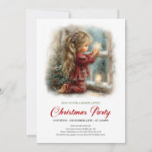 Fille de scène de Noël lumineuse Invitation de vac (Devant)