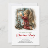 Fille de scène de vacances magique Noël invitation (Devant)
