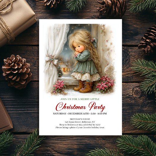 Fille de scène de vacances sucrée Invitation class