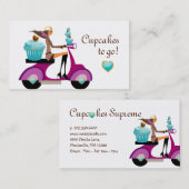 Fille de scooter de carte de visite de boulangerie (Devant / Derrière)