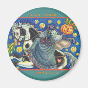 FILLE DE SLEEPY HOLLOLOWEEN HALLOWEEN MAGNET Round