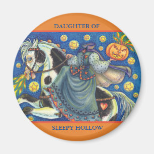 FILLE DE SLEEPY HOLLOLOWEEN HALLOWEEN MAGNET Round