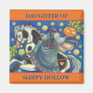 FILLE DE SLEEPY HOLLOLOWEEN MAGNET Carré