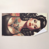 Fille de tatouage de la vieille école (Serviette de bain)