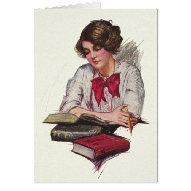 Fille de temps d'étude avec des livres (Devant)