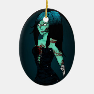Fille de zombi en ornement de corset