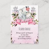 fille d'éléphant rose Diaper Carte d'enceinte de r (Devant)