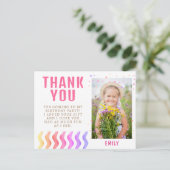 Fille d'étoiles colorées Carte de remerciement d'a (Debout devant)