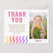 Fille d'étoiles colorées Carte de remerciement d'a (Devant)