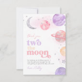 Fille deux la lune Merci Cartes (Devant)