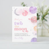 Fille deux la lune Merci Cartes (Debout devant)