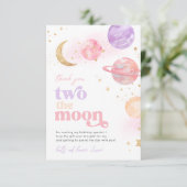 Fille deux la lune Merci Cartes (Debout devant)