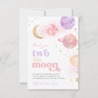 Fille deux la lune Merci Cartes