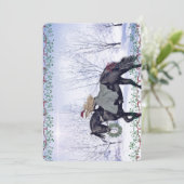 Fille d'hiver à cheval carte de Noël (Debout devant)