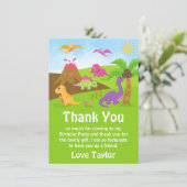 Fille Dinosaures Carte de remerciements de fête d' (Debout devant)