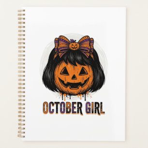 Fille d'octobre Citrouille Arc Halloween Vector De