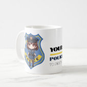 Fille d'officier de police de Kawaii - Café Mug (Devant gauche)