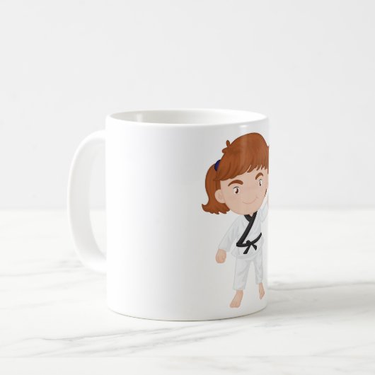 Fille Doing Karate Mug (Devant gauche)