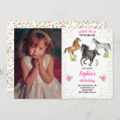 Fille du cheval, Invitation de la florale rose ave (Devant / Derrière)