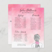 Fille du menu de service avec tresse aquarelle ros (Devant / Derrière)