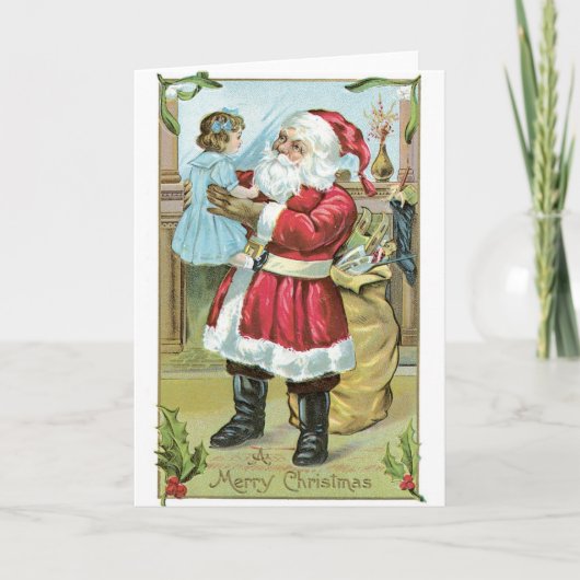 Fille du père noël de carte de Noël de 045 crus (Devant)