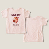 Fille du premier anniversaire Fleur de Panda Rouge (Design Recto & Verso)